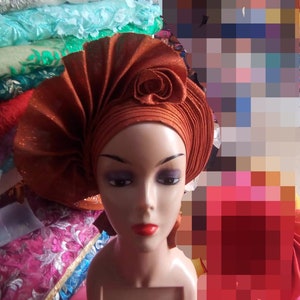Stylish autogele/ African headwrap / pre-tied headwrap/handmade autogele/ bridal accessory