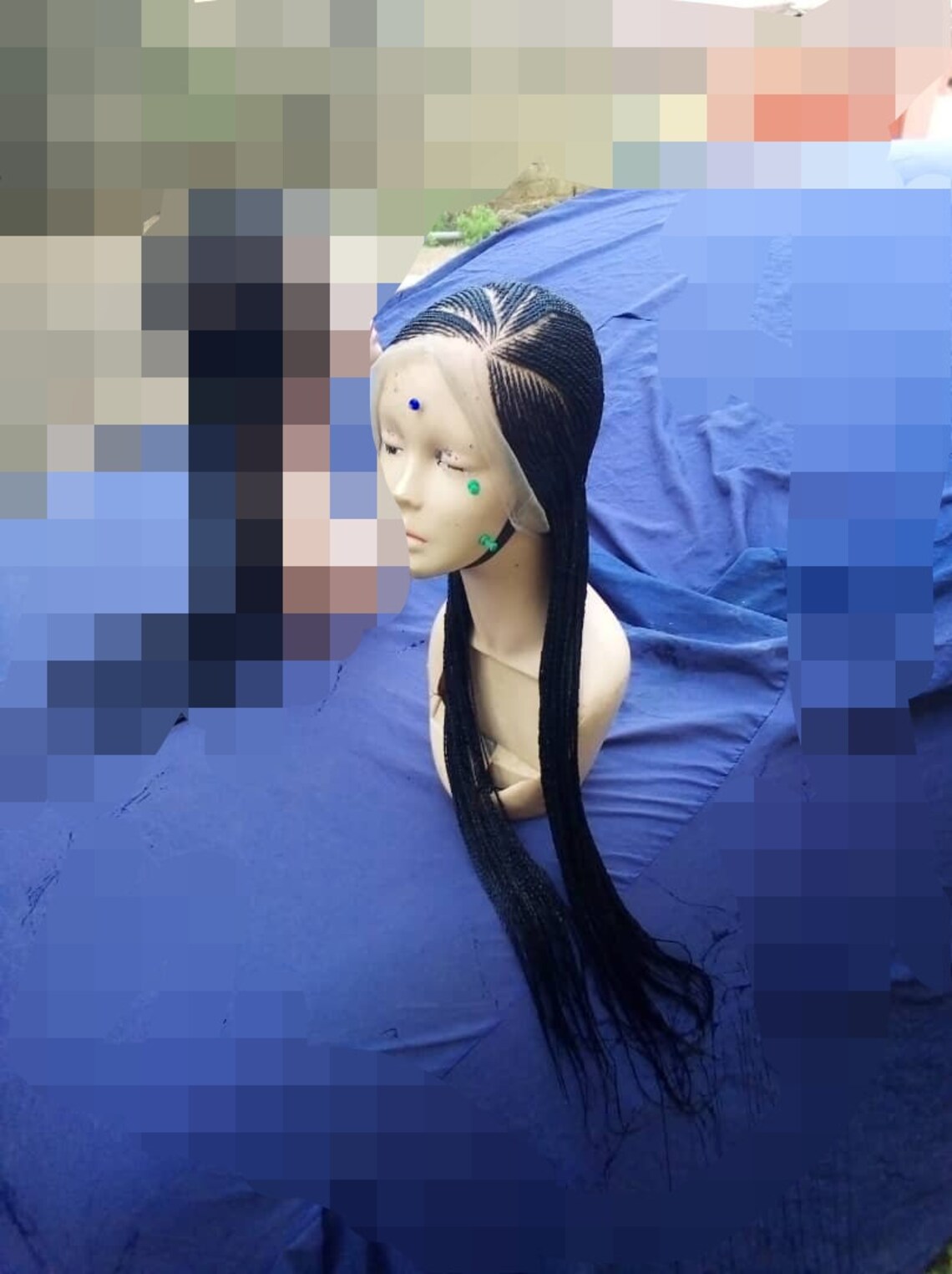 Braided Ghana Wig Wig Black Women's Braided Wig Full Etsy