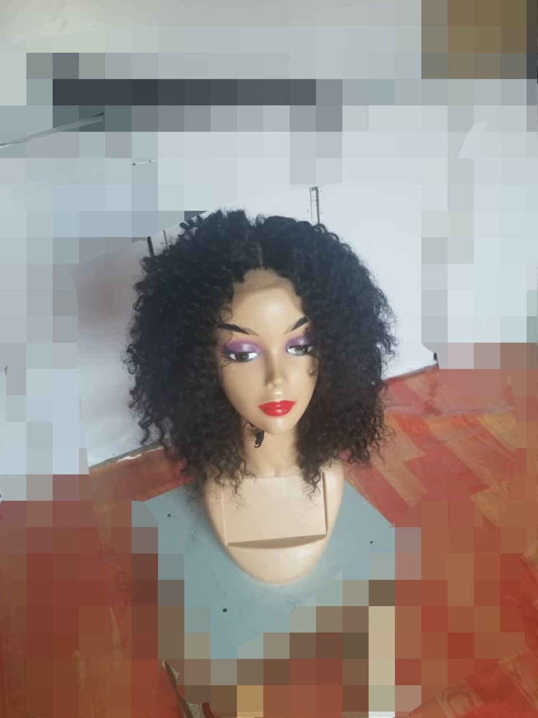 Braided Wig Curly Afro Wigafro Human Hair Wigghana Braided Etsy