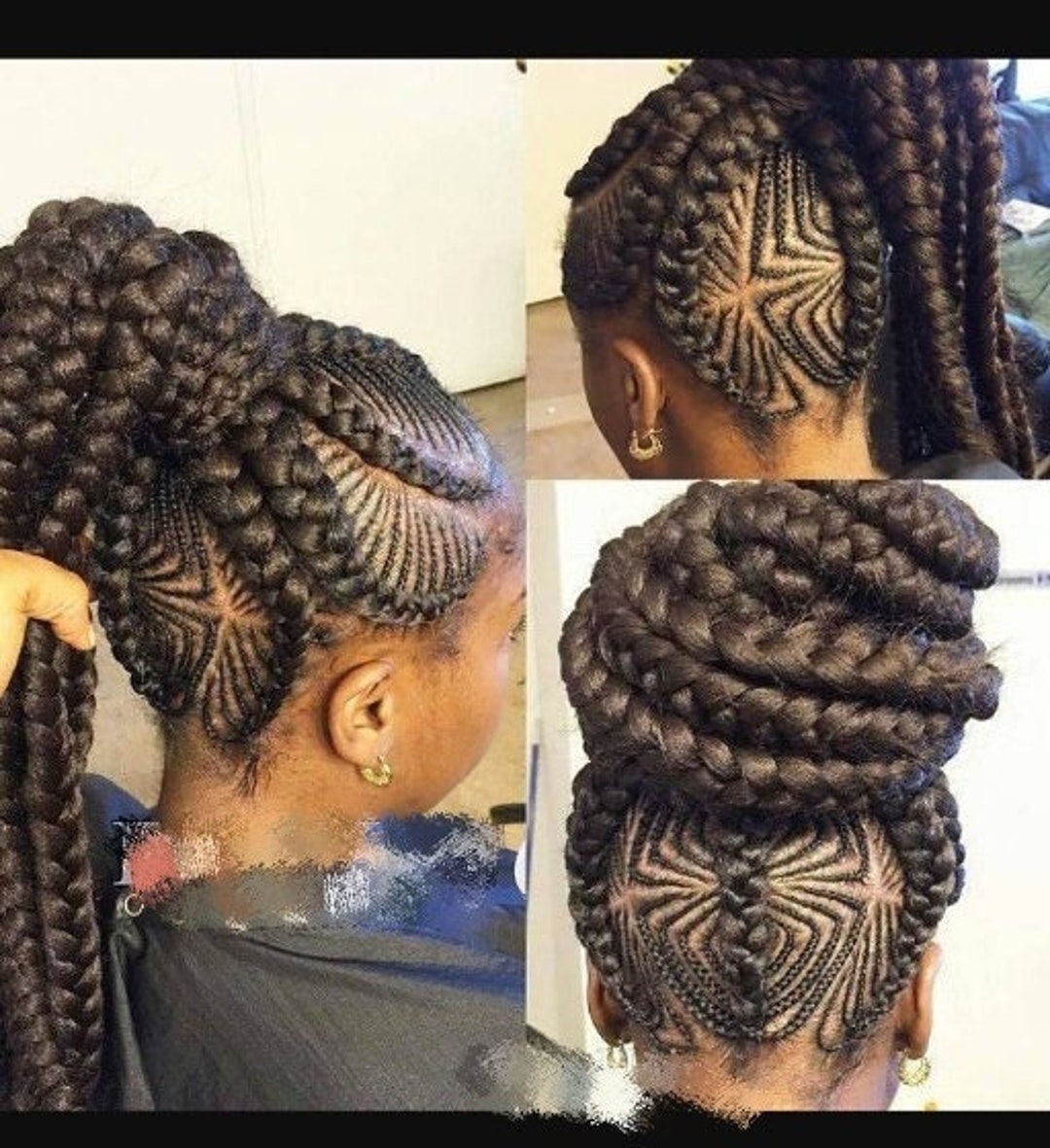Braided Wig, Wig for Black Women, Cornrows, Cornrow Braided Wig, Ghana ...