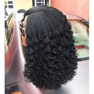 Braided wig, million braided wig,million braided twists,black women's braids,  lemonade twists, curly twists,Ghana braids, box braids