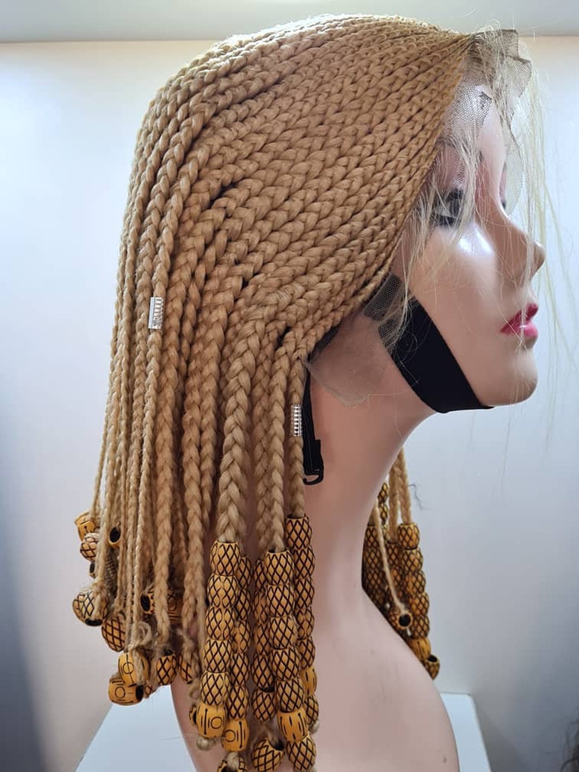 Beaded Cornrow Braided Wig/ French Braid/Senegalese Etsy