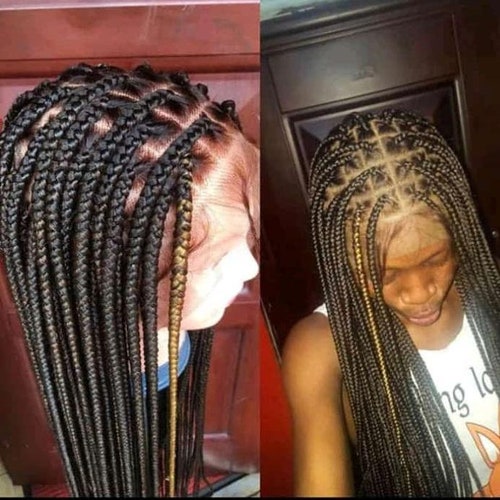 Braided Wig Ghana Braided Wig Black Women's Braids Full - Etsy