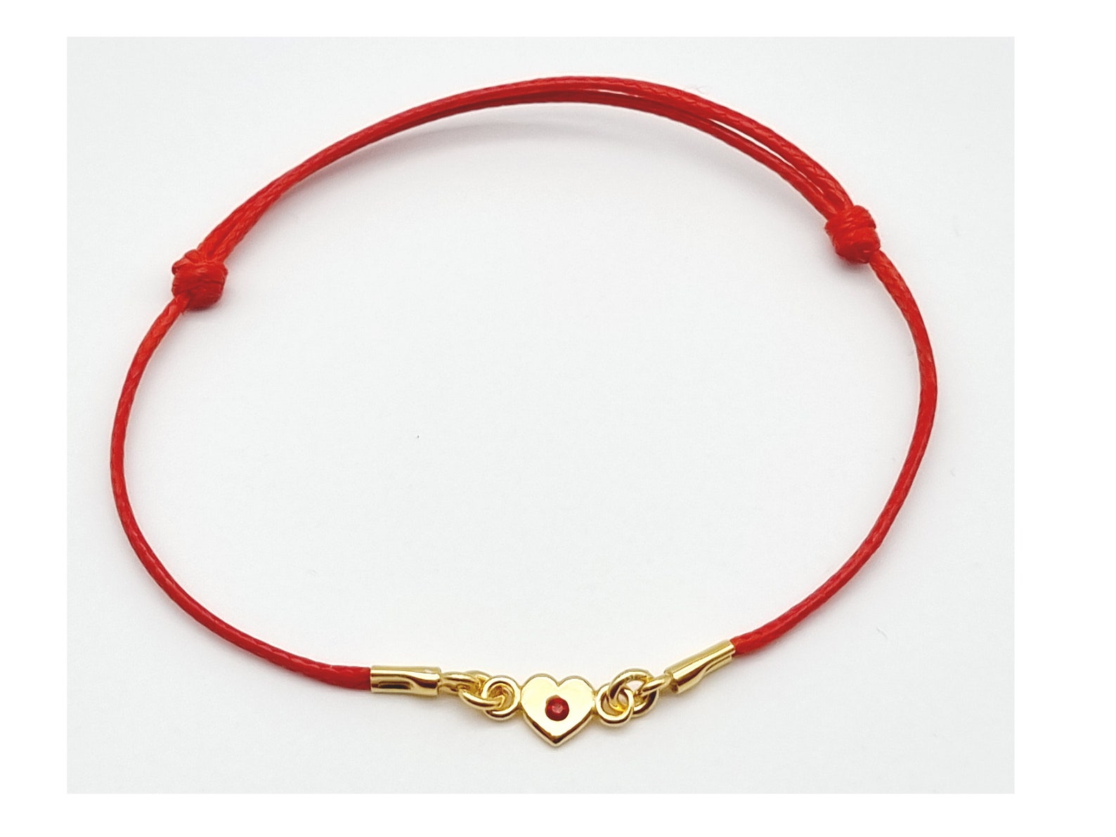 24K Gold Red String Bracelet with Swarovski Crystal Etsy