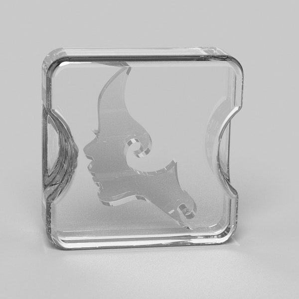 Seifenstempel Frauenkopf, transparent, 3D gedruckt