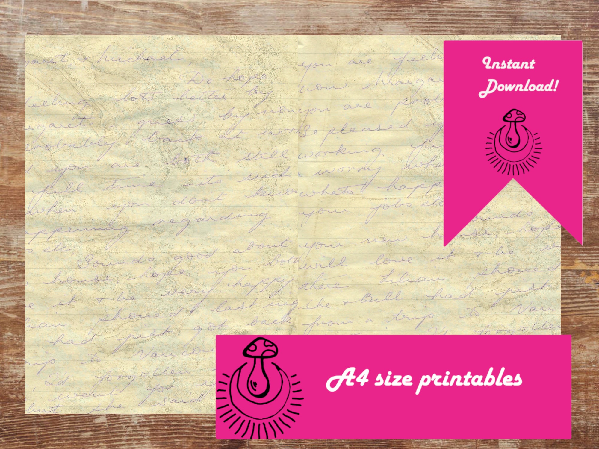 Family History Letters Digital Kit Including Vintage Letters, Envelopes