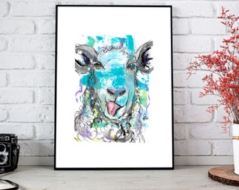 Sheep farm yard printable wall art A3 and A4 size print at home
