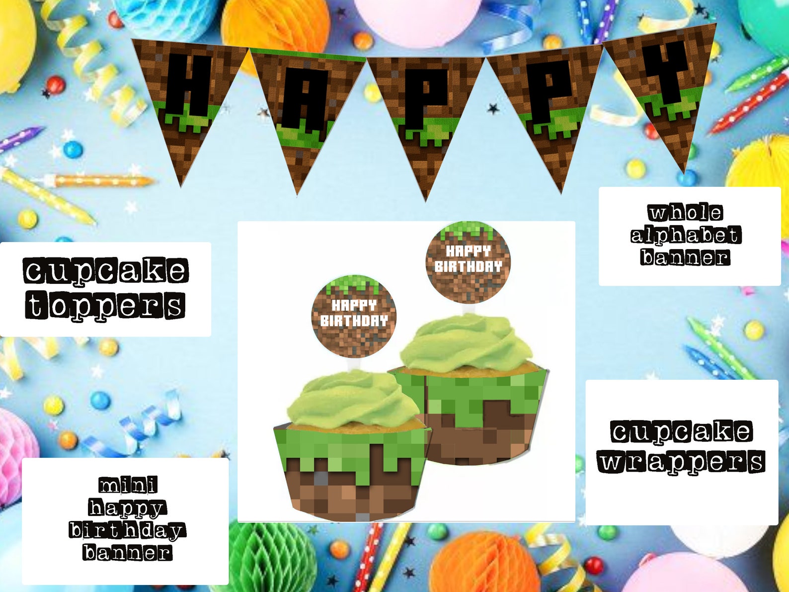 Minecraft Birthday Decoration: Ideas and Free Downloads 