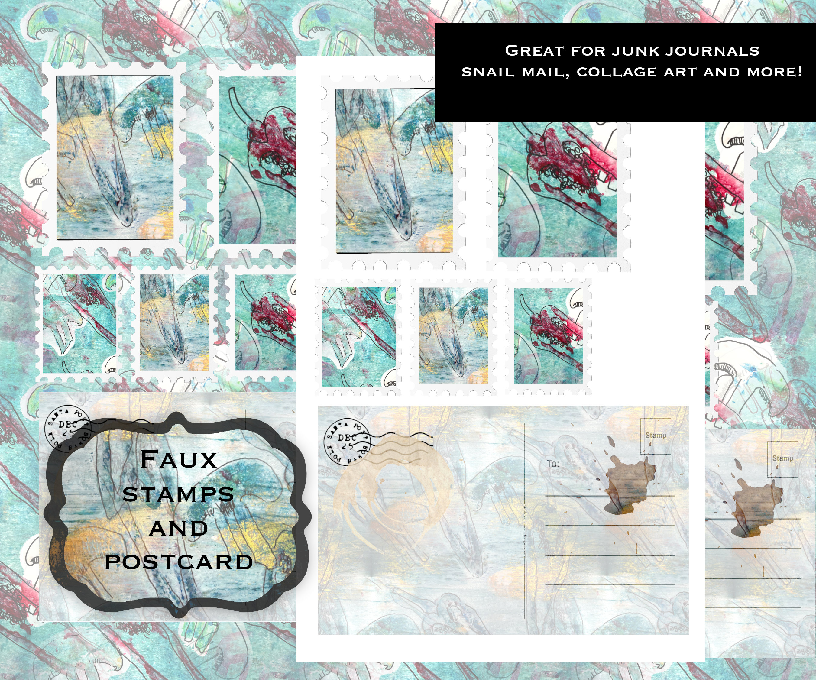 Printable Junk Journal Kit, Printable Journal Kit, Digital Collage ...