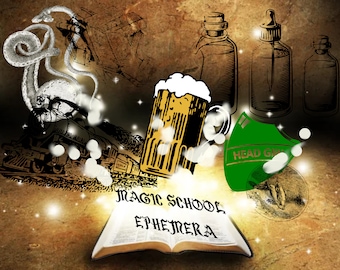 Magic School print at home ephemera sheets and transparent PNG Files