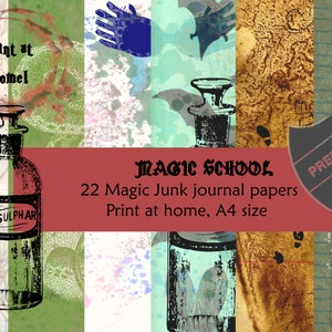 Magic School print at home Junk journal papers 22 high resolution papers