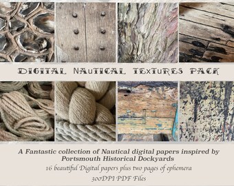 Nautical Digital Paper Pack: Portsmouth Ephemera, Junk Journal (Digital Download)