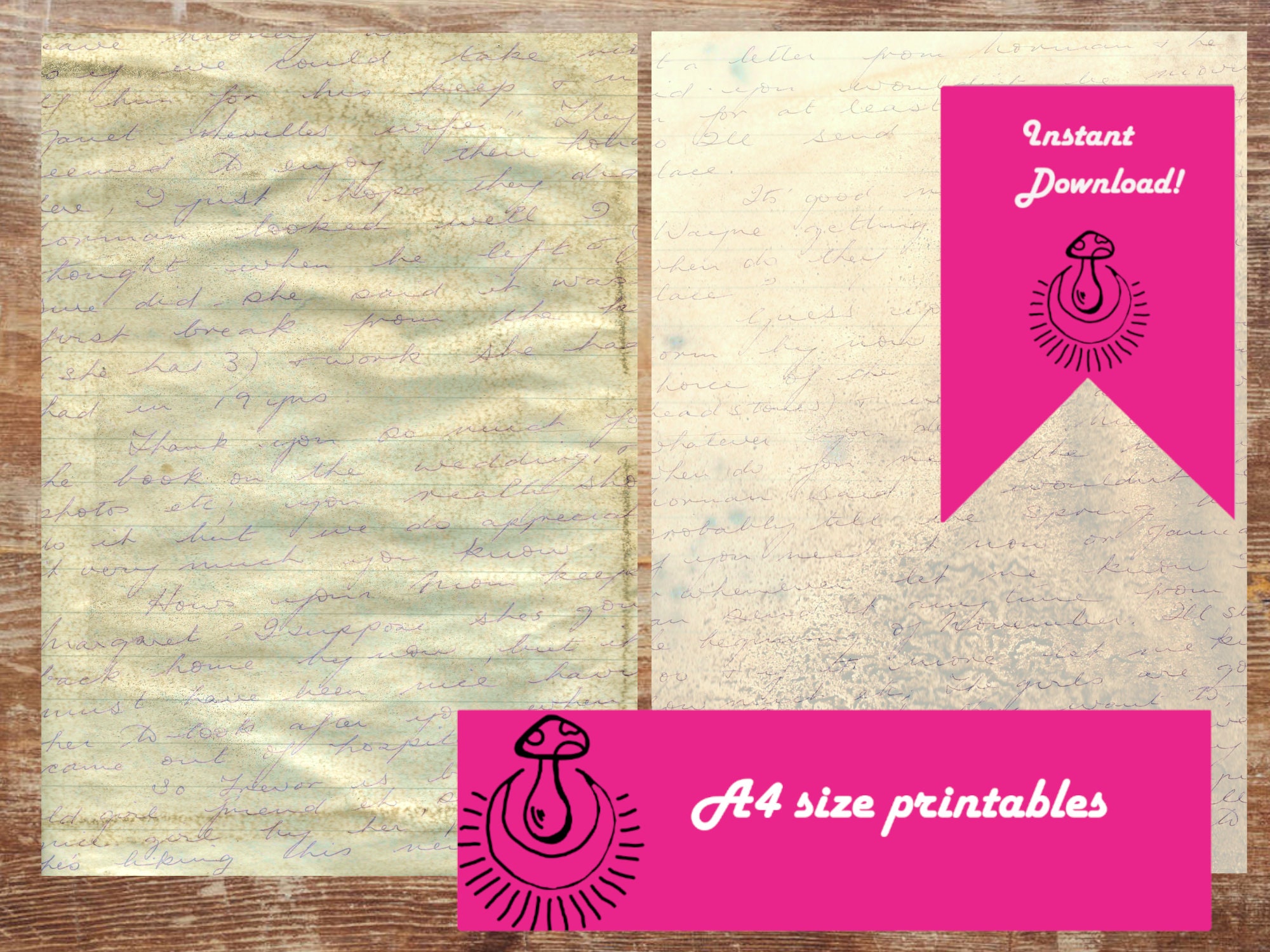 Family History Letters Digital Kit Including Vintage Letters, Envelopes