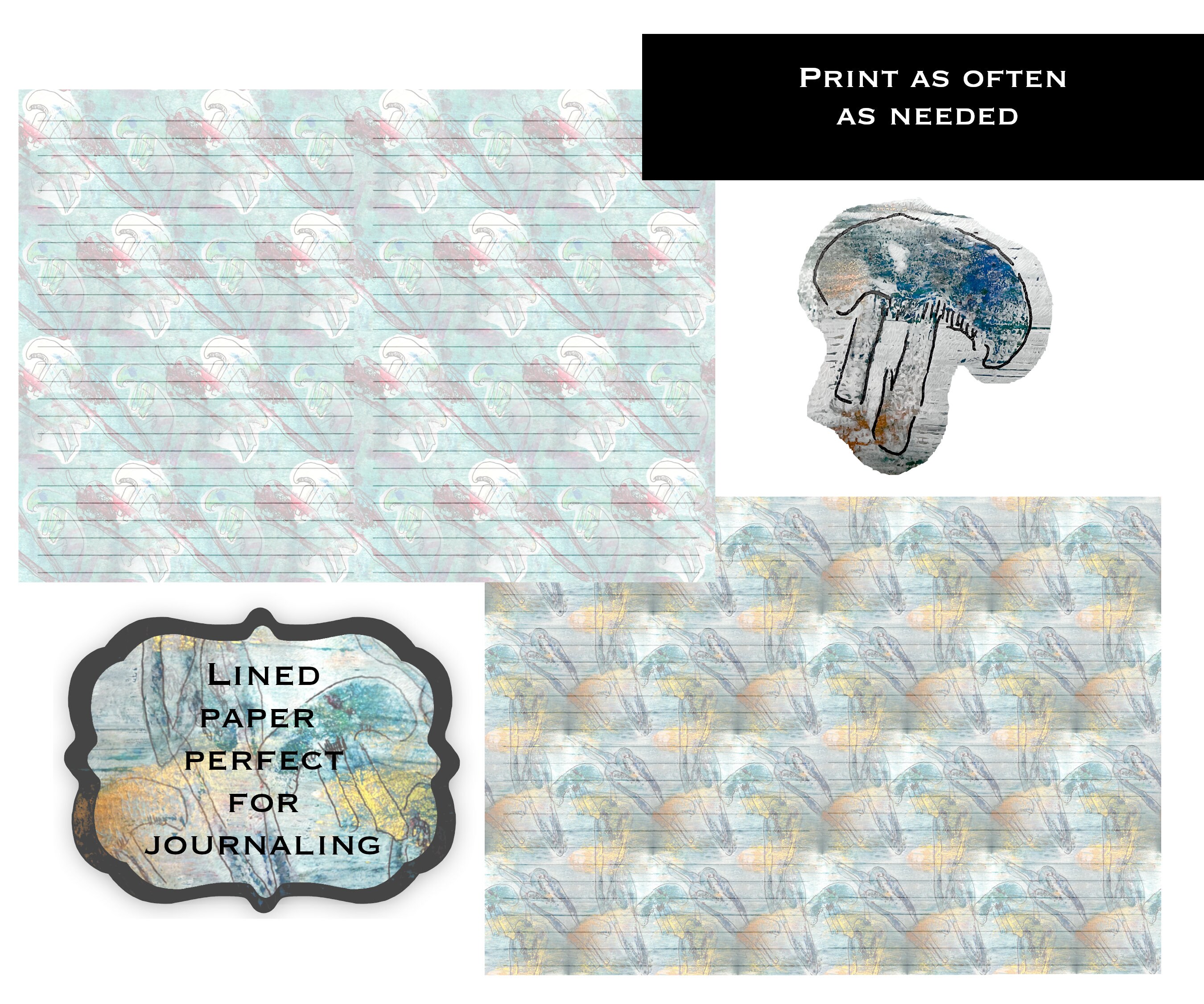 Printable Junk Journal Kit, Printable Journal Kit, Digital Collage ...
