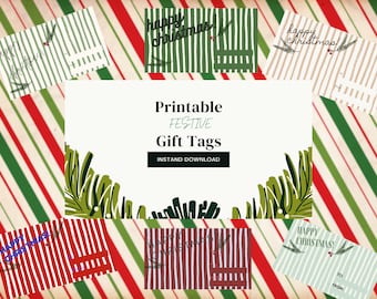 print at home Christmas gift tags, festive gift tags, holiday gift tags
