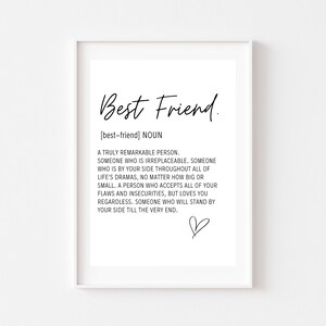 BEST FRIEND meaning A4 Digital Print