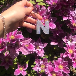 Glitter Initial/ letter keyring made from epoxy resin. The perfect pet/equine keepsake or gift for birthdays or Christmas