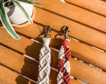Macrame Diamond Keychain Wristlet