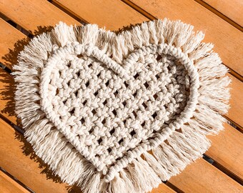 Heart Shaped Macrame Coaster