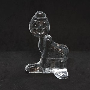 Kosta Boda, Sweden Clear Glass Circus Clown Paperweight | Designed by Bertil Vallien | Made in Sweden |