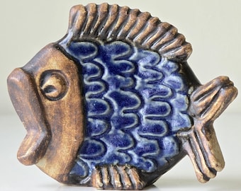 Ego Stengods Fischer, Sweden, Stoneware Ceramic Fish Figurine