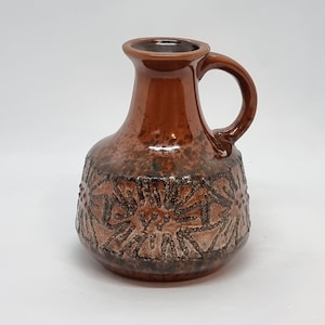 Vintage Brown Ceramic Vase | Made in GDR | East Germany |