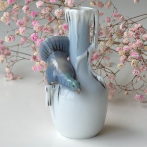 Sammler Stück Metzler & Ortloff Porzellan Vase mit Vogel Motiv - Sammler Vase aus Deutschland |