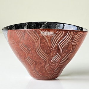 Collectible Kosta Boda &quot;Tonga&quot; Art Glass Bowl by Monica Backström – 1998 – Swedish Modern Collectible