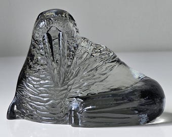 希少なコスタ ボダ ハリネズミ アート ガラス彫刻 – ポール ホフ、1976