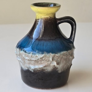 Vintage Strehla Ceramic Colorful Vase | Made in GDR | East Germany |