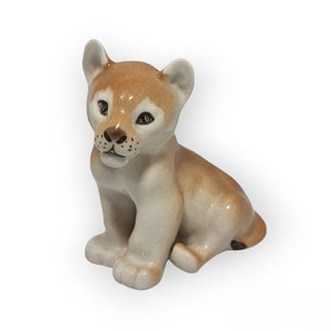 Vintage LFZ Lomonosov URSS Porcelana León Cachorro Figura /