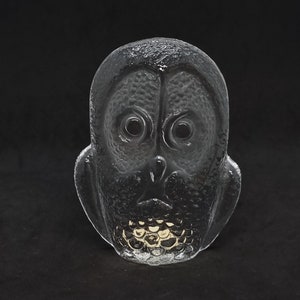 Mats Jonasson Kosta #93056 Glass Owl Paperweight | Made in Sweden |