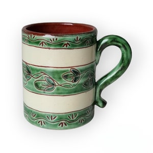 Vintage Folk Art Pottery Mug |