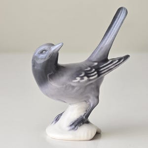 Vintage Goebel West Germany Porcelain Bird Figurine - Grey Redstart |