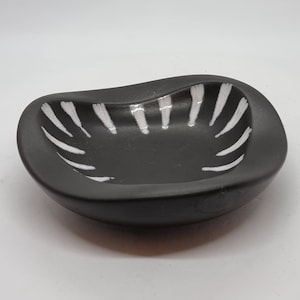 Vintage Søholm Black Ashtray | Made in Denmark | Designed by Holm Sørensen | &quot;Burgundia&quot; Series |