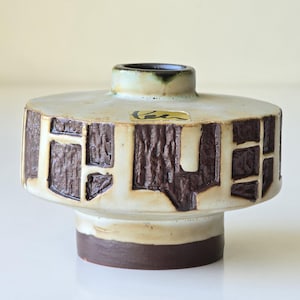 Vintage Helmut Schäffenacker UFO-Shaped Art Pottery Vase – West Germany, Mid-Century Modern