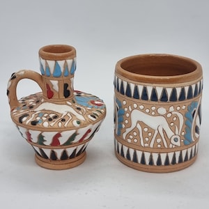 Vintage Dakas Archangelos Rhodes Greece Miniature Bowl & Vase | Made in Greece, Rhodes |
