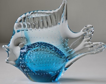 手吹きガラスの魚の置物: Konstglas FM Ronnebyスウェーデン