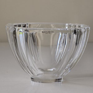 Vintage Kosta Boda &quot;Roman&quot; Crystal Bowl by Bengt Edenfalk - Swedish Art Glass |