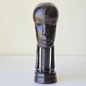 Vintage African Carved Wood Female Busts |