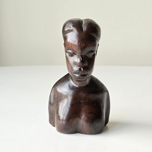 Vintage African Carved Wood Female Busts |