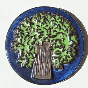 Vintage Jie Gantofta Sweden Ceramic Wall Plaque – Tree Design – No. 861