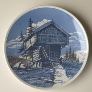 Vintage 1960s Porsgrund Norway Limited Edition Decorative Plate
