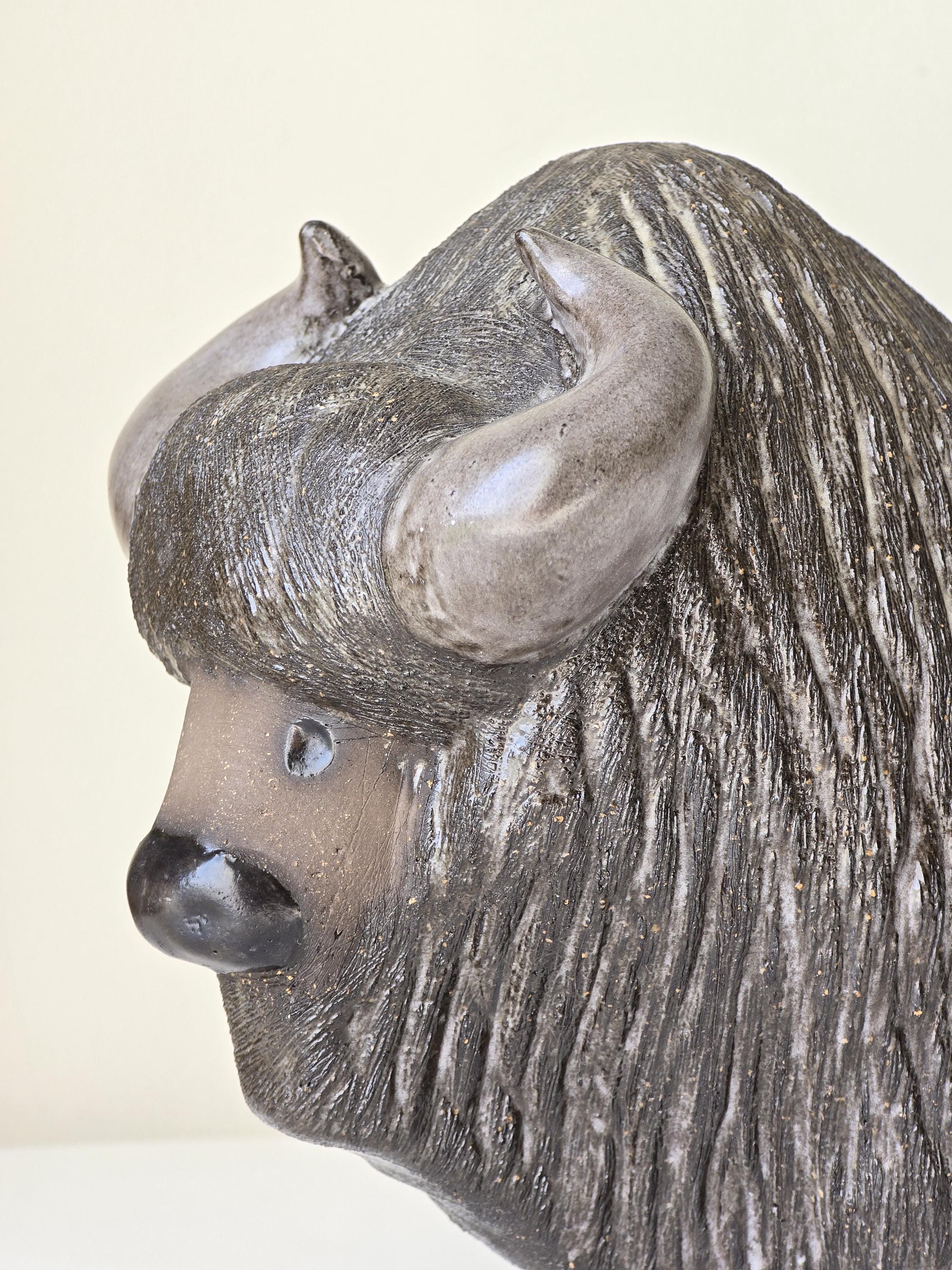 Rare Upsala Ekeby Ceramic Bison by Göran Andersson | - Etsy