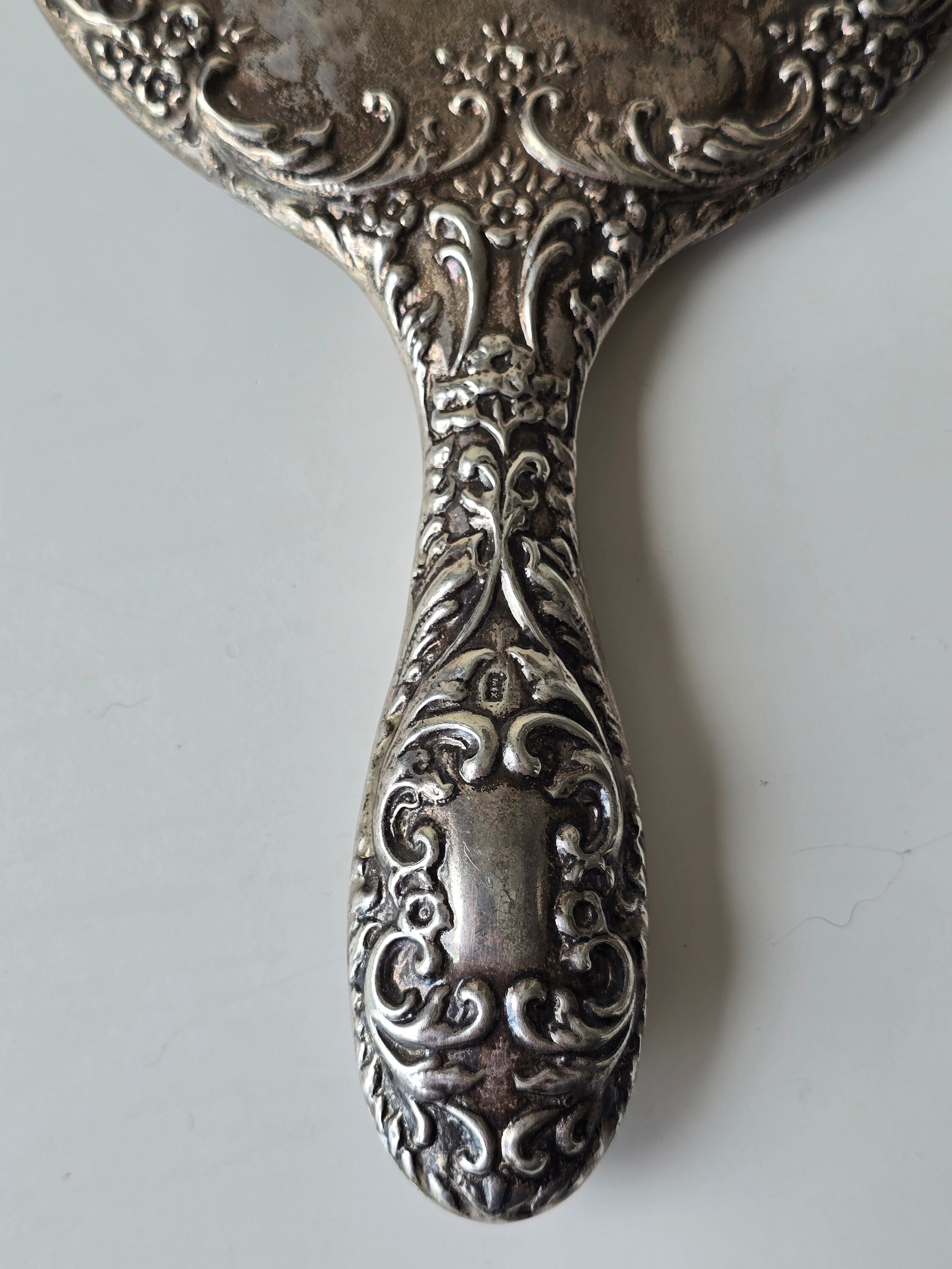 流行り の ブランド - 2024年おすすめのアイテム満載 Hand Silver Sterling Vintage Mirror Design Cherubic With その他