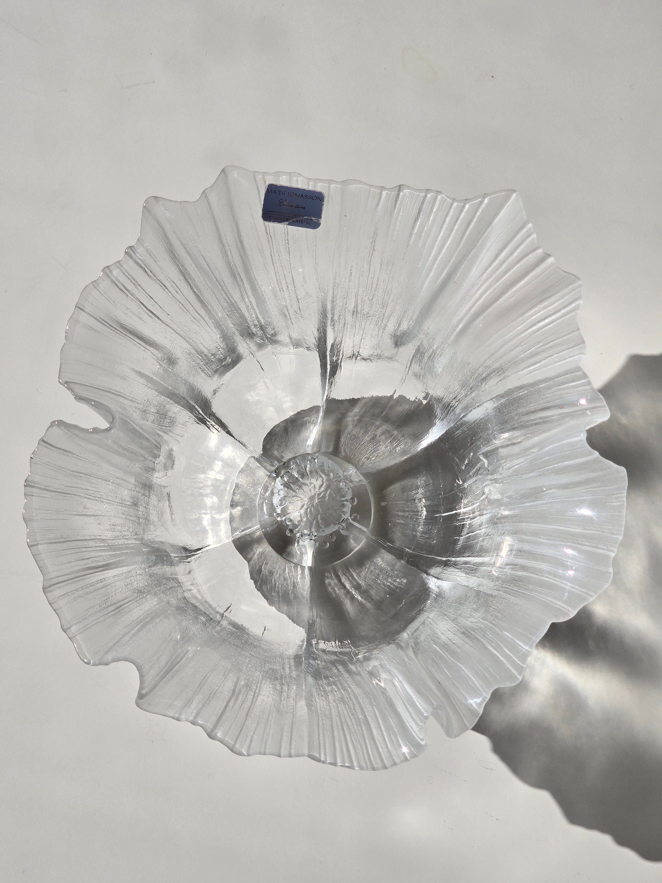 Vtg Mats Jonasson Sweden Full Lead Art Glass Crystal Bear