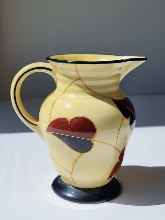 Art Deco Ditmar Urbach Hand-painted Ceramic Pitcher | Made in