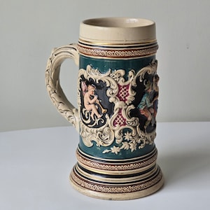 Vintage Majolica German Beer Stein |