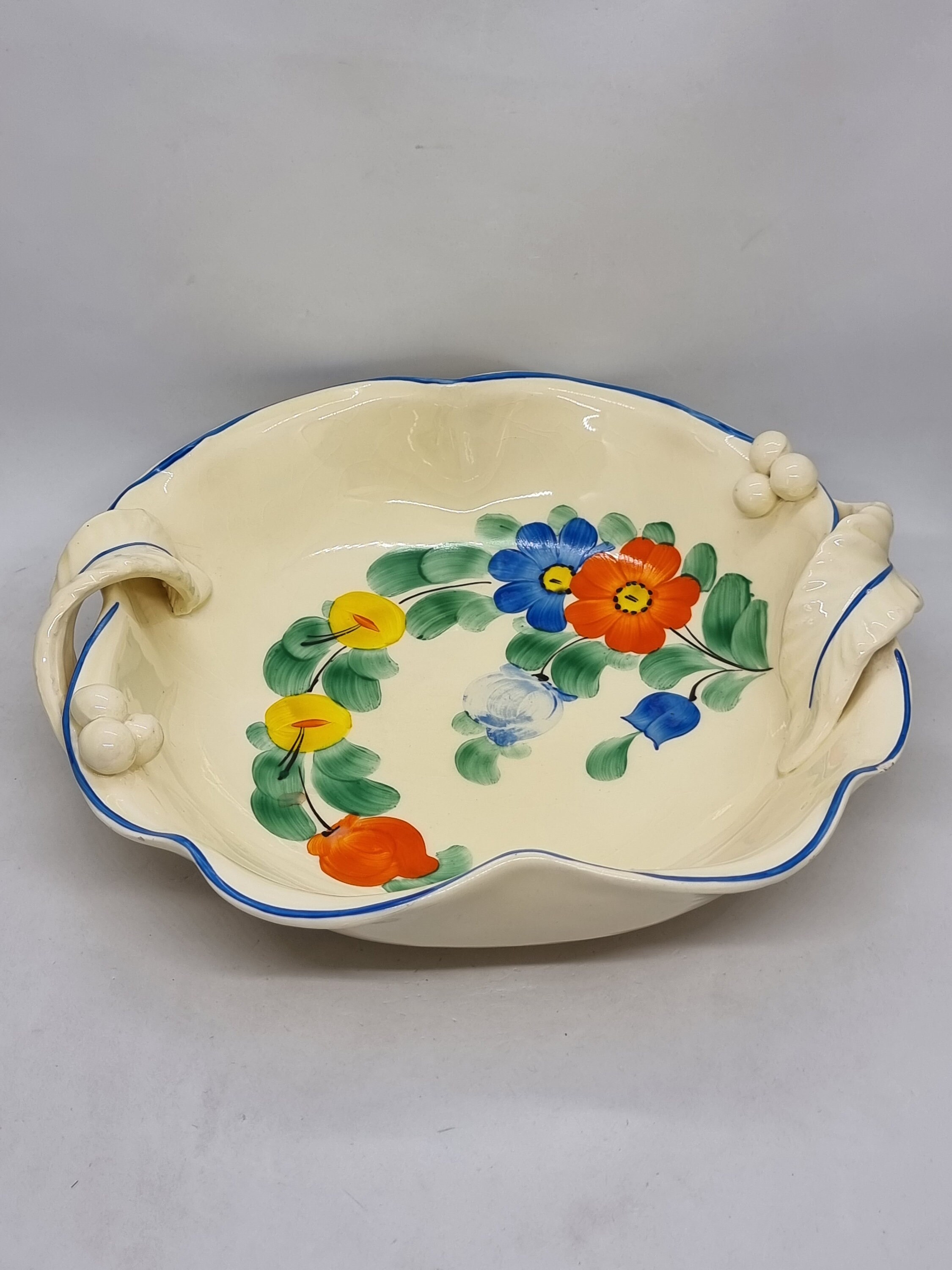 Large Art Deco Handpainted Ceramic Bowl Made in Etsy