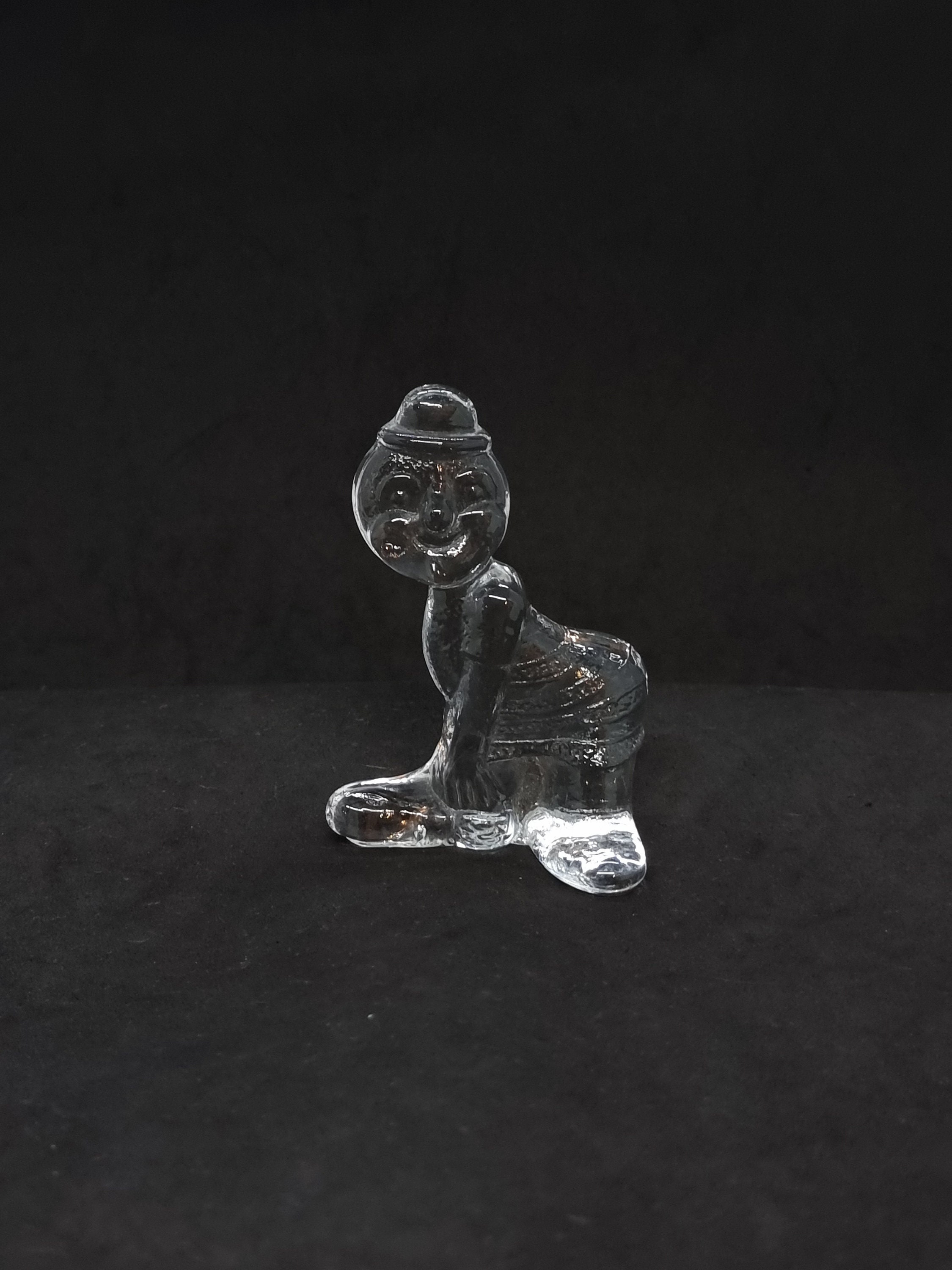 Kosta Boda, Sweden Clear Glass Circus Clown Paperweight | Designed by Bertil Vallien | Made in Sweden |